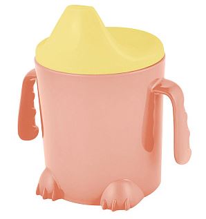 Поильник детский Lalababy Play with Me Hello, Dino! персиковая карамель